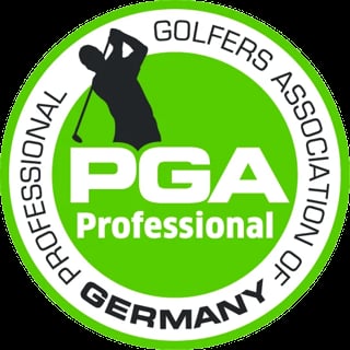PGA Professional logo for the Professional Golfers Association of Germany, featuring a golfer silhouette and green circular design
